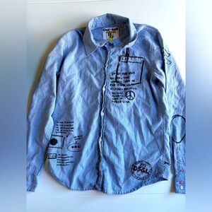 Desigual Boys 100% Cotton Button Down Shirt Size 14